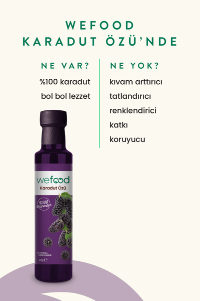 Wefood Karadut Özü 335 gr (Soğuk Sıkım, Katkısız ve Koruyucusuz)