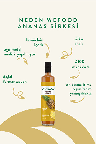 Wefood Ananas Sirkesi 500 ml (Doğal Fermantasyon)