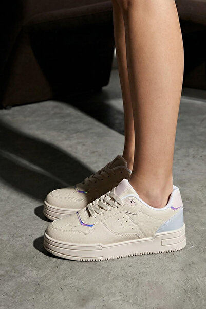 TRENDYOL SHOES Beige Schnürer Damen Turnschuhe TAKSS25SN00038