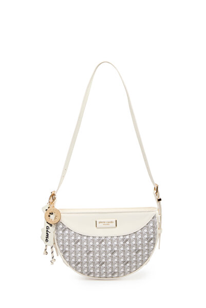 Pierre Cardin حقيبة كتف نسائية بيضاء مزخرفة بحروف رقمية 05PO25Y10706