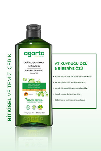 Agarta Doğal Şampuan At Kuyruğu Özlü-tuzsuz 400 ml