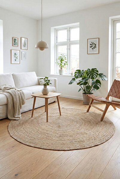 Koza Halı Natura El Dokuma Jüt Bohem Tarz Otantik Salon Oturma Odası Koridor ...