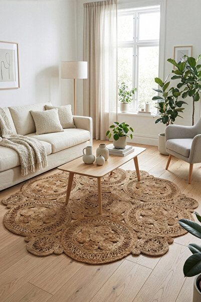 Koza Halı Natura El Dokuma Jüt Bohem Tarz Otantik Salon Oturma Odası Koridor ...