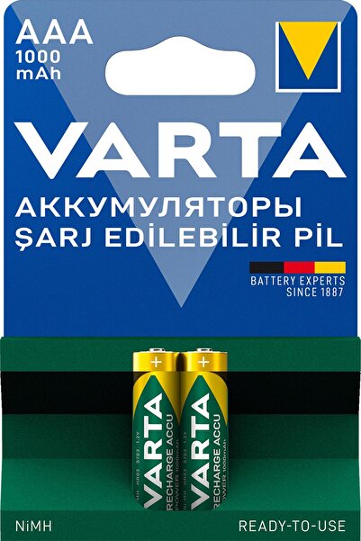 Varta Power Şarj Edilebilir İnce Kalem Pil 1000mAh AAA 2'li paket