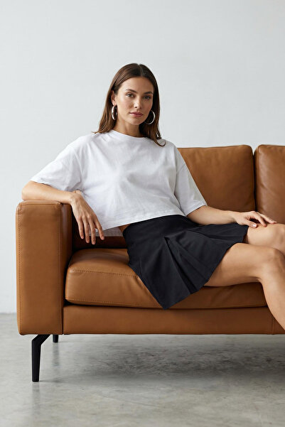 Trendyol Collection Fustă pantaloni scurți plisați negru TWOAW24SR00006