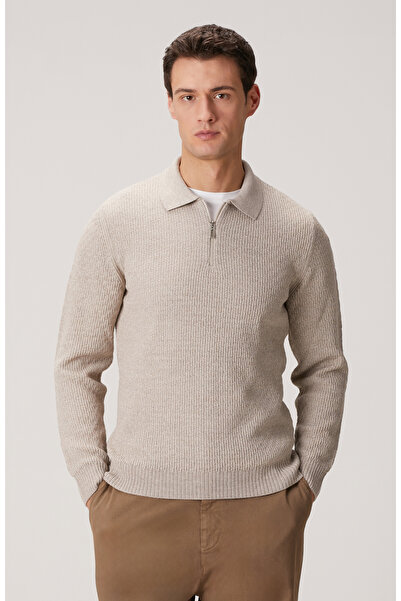 Network Bej Melanj Yün Karışımlı Kazak