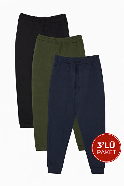 Tudors اشتري الآن طقم رجالي من 3 قطع: بنطلون رياضي بخصر مطاطي وجيوب، بتصميم ع...