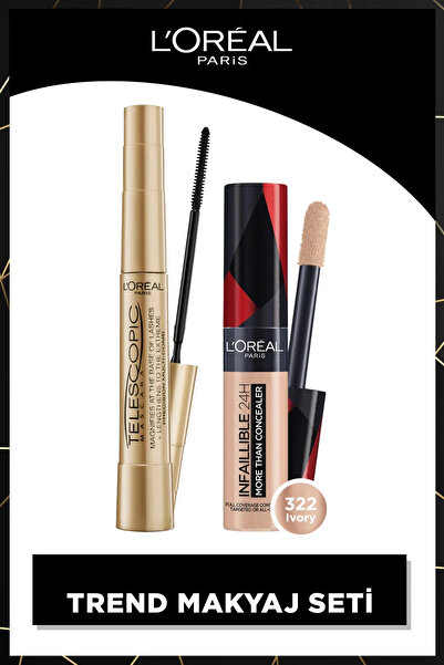 L'Oreal Paris Telescopic Gold Siyah Maskara + Infaillible Tüm Yüze Uygulanabi...
