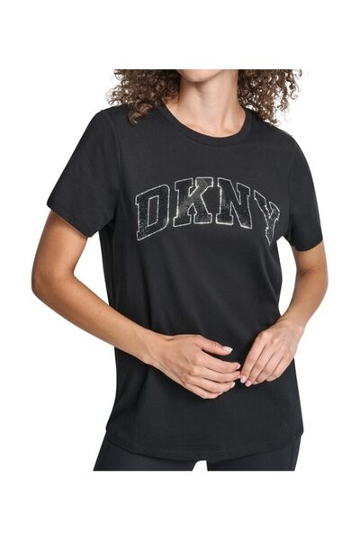 Dkny Tričko s grafickým logem VARISTY, zdobené obloukovými, oslnivými kamínky