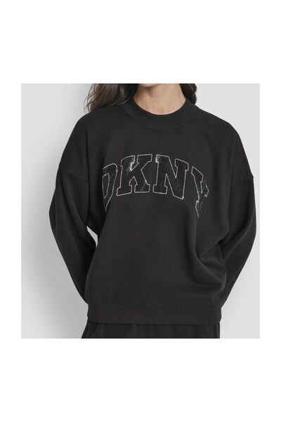Dkny Mikina s vysokým kulatým výstřihem DP5T1462 DKNY s obloukovým logem Vari...