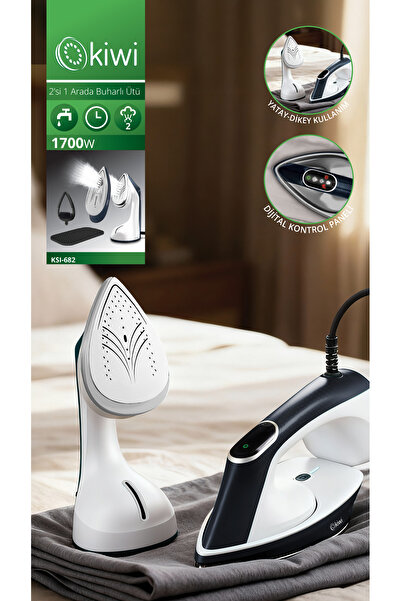 Kiwi KSI-682 Buharlı Ütü Dikey ve Yatay 2’si 1 Arada 1700 W, Otomatik Kapanma...