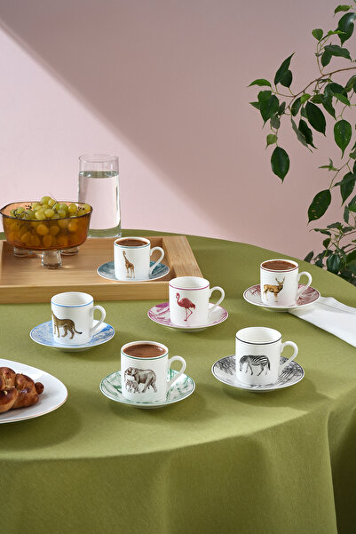 Karaca Set de cești de cafea pentru 6 persoane Jungle 80 ml