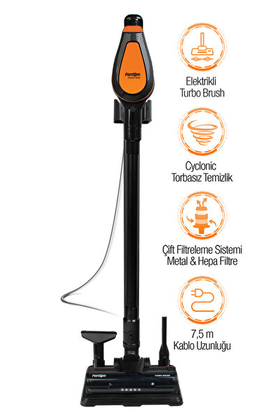 Fantom Pluto P 6000 Cyclone Dikey Elektrikli Süpürge Siyah