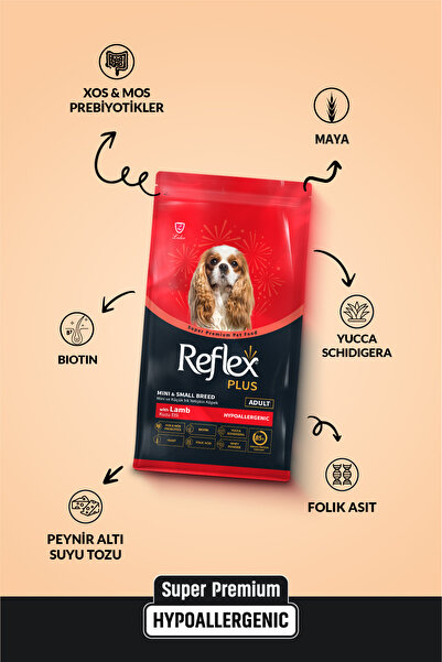 Reflex Plus Hipoalerjenik Mini ve Küçük Irklar için Kuzu Etli Yetişkin Köpek Maması 8 kg