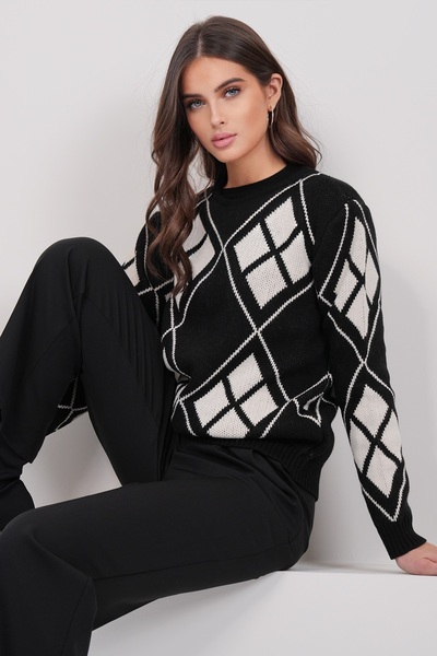 Trend Alaçatı Stili Pulover de tricotaj premium cu model guler rotund de diam...