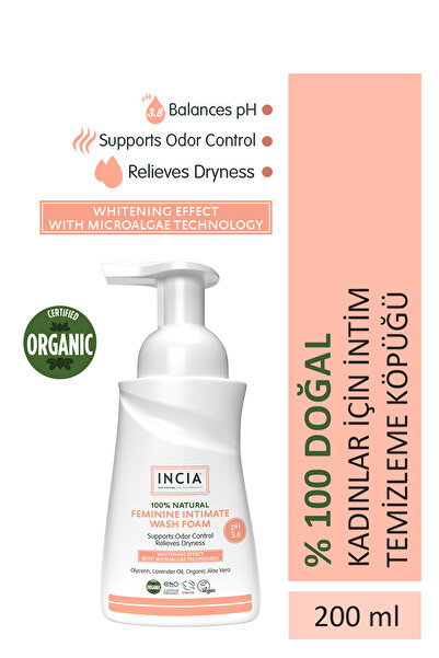 Incia %100 Doğal İntim Yıkama Köpüğü Ph 3.8 Beyazlatma Etkili ve Koku Önleyic...