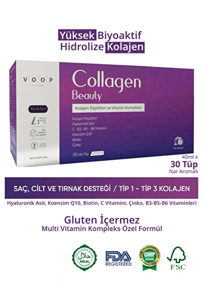 VOOP Collagen Beauty Yüksek Biyoaktif Hidrolize Kolajen %100 Saf Ve Doğal - 3...