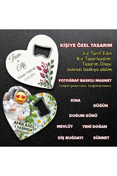 Sihirli Paket Kalp Şekilli Açacak Magnet 10 Adet (Düğün, Kına, sünnet, Doğum ...