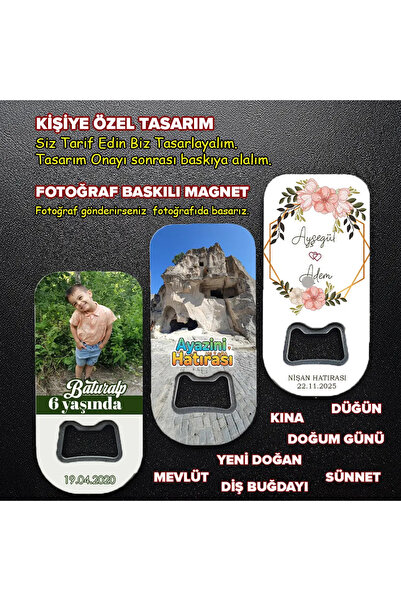Sihirli Paket Doğum Günü Temalı , Fotoğraflı Dikdörtgen Açacak Magnet 10 Adet
