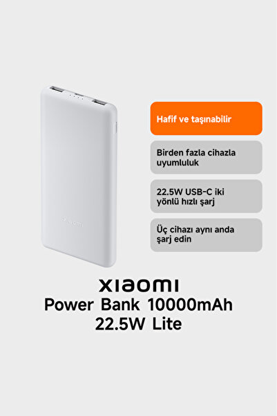 Xiaomi Taşınabilir Batarya 10000 Mah Hızlı Şarj 22,5W Powerbank Beyaz