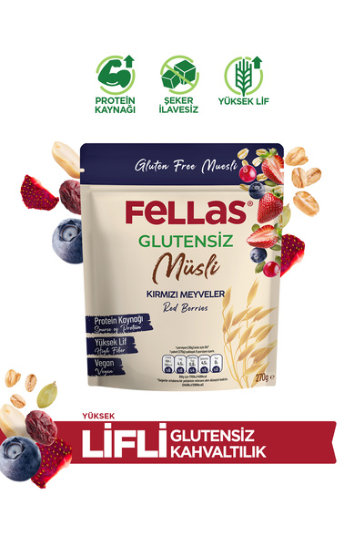 Fellas Glutensiz Müsli - Kırmızı Meyveli (270 g)