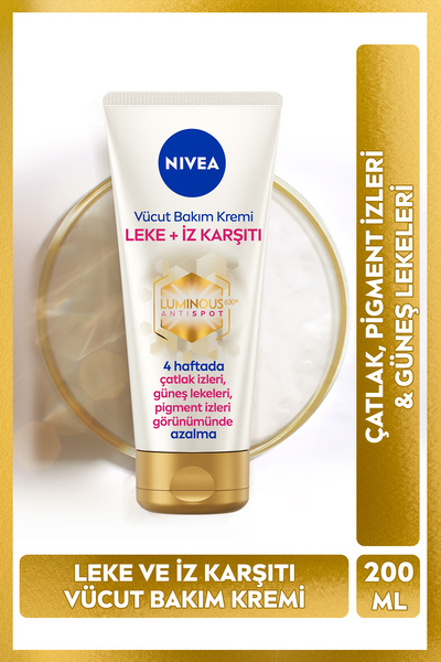 NIVEA Luminous630 Leke Ve İz Karşıtı Vücut Bakım Kremi 200ml, Güneş Lekesi ve...