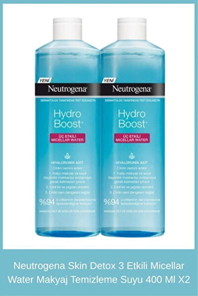Neutrogena Skin Detox 3 Etkili Micellar Water Makyaj Temizleme Suyu 400 Ml X2