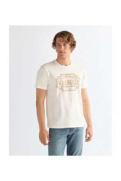 WRANGLER Tricou AMERICANA pentru bărbați, alb uzat