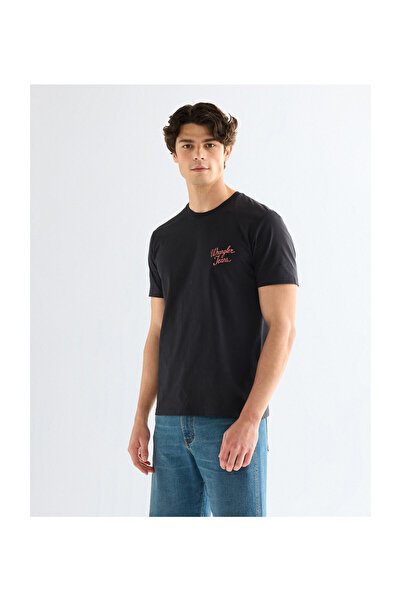 WRANGLER Pánské tričko s logem, černé