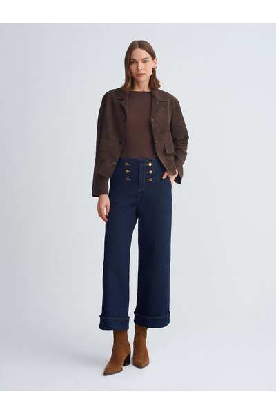 Dilvin 71992 Къси панталони с копчета отпред - тъмно синьо.