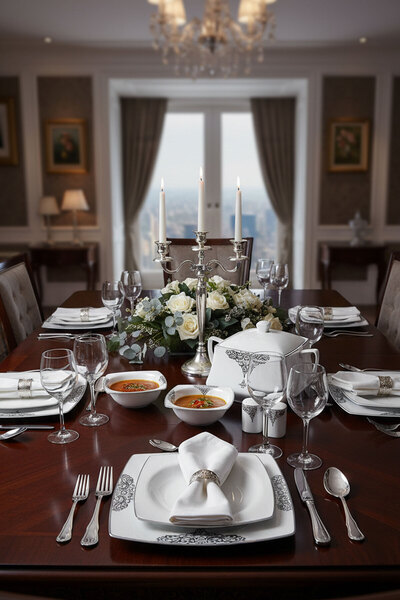 Taç Efser Platin 60 Parça Porselen Yemek Takımı