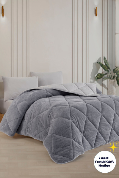 Formeya Battal Size Gray Luxury Wellsoft Quilt Double-Sided 215X235 cm