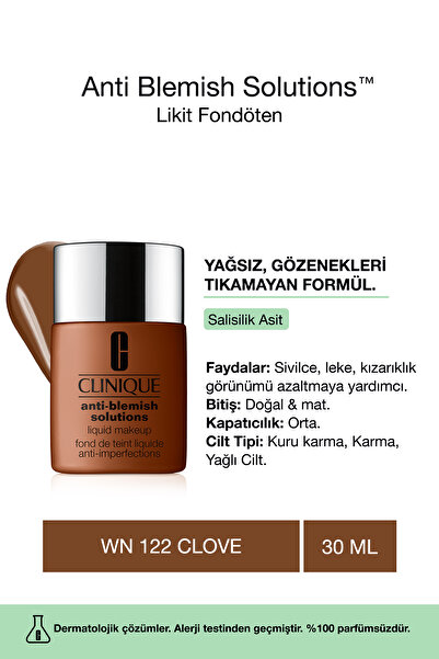 Clinique Anti Blemish Solutions™ Yağlı ve Eğilimli Ciltler İçin Likit Fondöte...