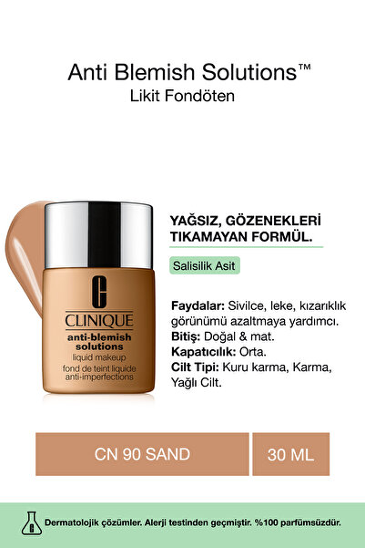 Clinique Anti Blemish Solutions™ Yağlı Ve Eğilimli Ciltler Için Likit Fondöte...