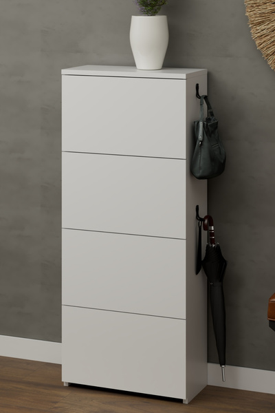 Skandi homeworks Palm Modern 4 Kapaklı Slim Ayakkabılık - Yan Askılıklı Fonks...