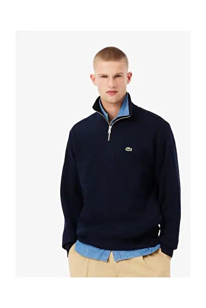 Lacoste Hanorac cu fermoar și gât înalt Interlock tricou