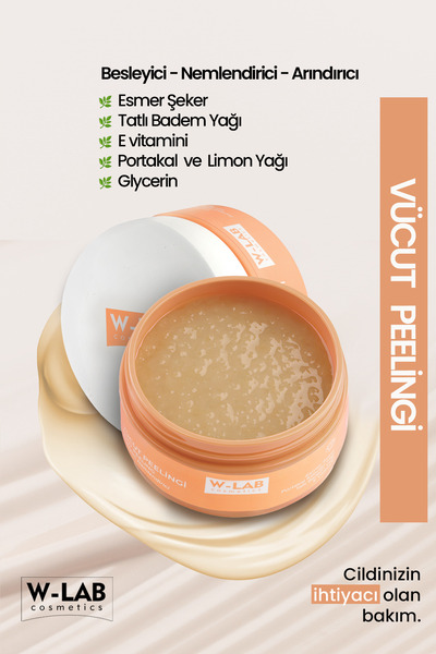 W-Lab Kozmetik Vücut Peeling Scrub 250 Ml Besleyici Nemlendirici Arındırıcı