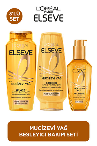 ELSEVE Mucizevi Yağ Bakım Şampuan 400ml & Saç Kremi 250ml & Yıpranmış Saçlar ...