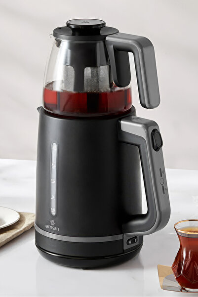 Emsan Maxi Tea XL 2 in 1 Çay Makinesi Space Gray 40 Bardak Kapasiteli