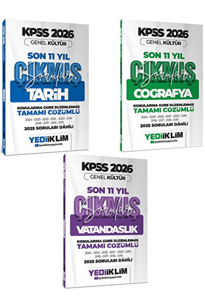 Yediiklim Yayınları 2026 KPSS GK Tarih Coğrafya Vatandaşlık Konularına Göre T...