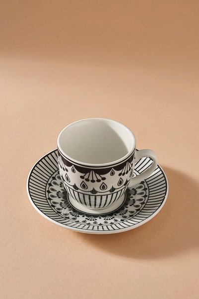 Karaca Altos Metal Stand Coffee Cup Set for 6 - 90 ml