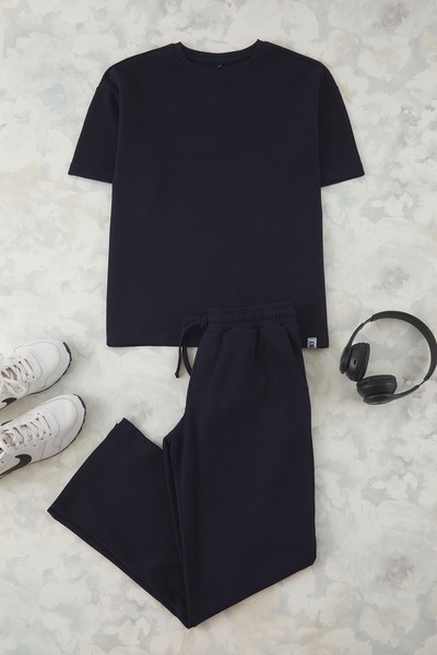 Trendyol Collection Indigofarbenes Oversize-/Wide-Cut-Trainingsanzug-Set mit ...