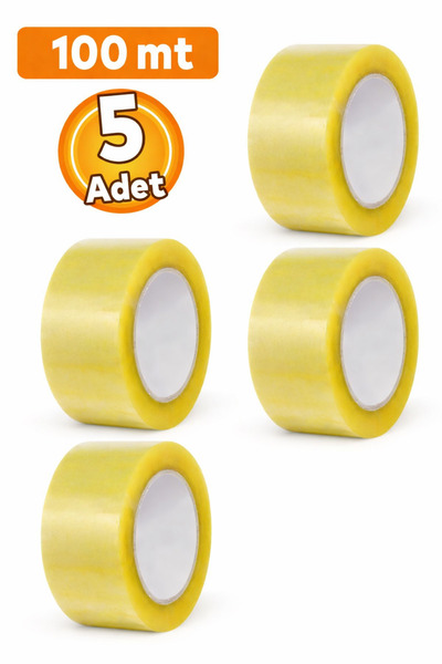 Badem10 Koli Bandı 45 Mm X 100 Metre Şeffaf Güçlü Yapışkanlı Kopmayan Bant (5...