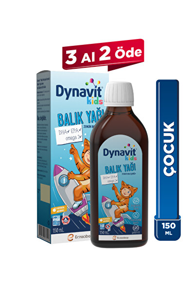 Dynavit Kids  Balık Yağı 150 mL - Çocuklar için 1300mg Balık Yağı, Omega-3, E...