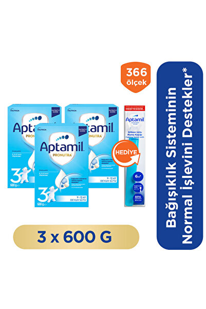 Aptamil 3 Prebiyotikli Devam Sütü 9-12 Ay 600 x 3 Adet 1800 Gr