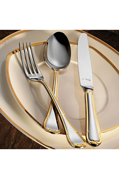 Aryıldız طقم سكاكين وشوكة وملعقة من توليب برستيج جولد مكون من 89 قطعة لـ 12 شخصًا