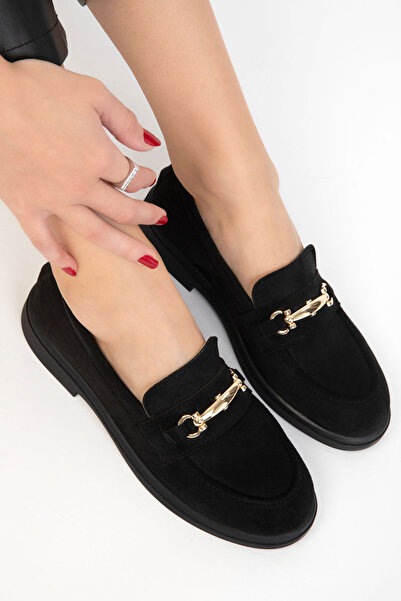 SOHO Pantofi de damă din piele intoarsa neagra 21243