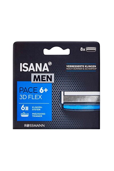 ISANA MEN Cap de ras de schimb cu 6 lame, pachet de 8