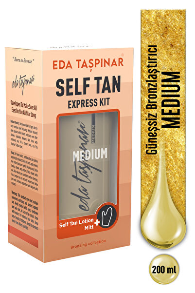 Eda Taşpınar Medium Güneşsiz Bronzlaştırıcı Losyon Self Tanning Eldiven Hediy...
