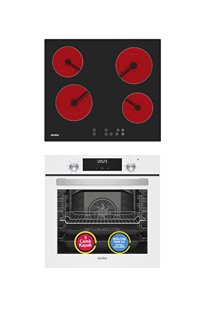 Simfer 9 Fonksiyon QS Beyaz Dijital Power Turbo Elektrikli 2'li Ankastre Set ...